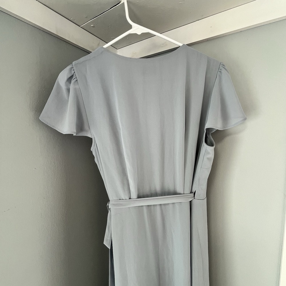 Show Me Your Mumu Noelle Flutter Wrap Dress Dusty Blue Size Small‎ - Picture 8 of 10